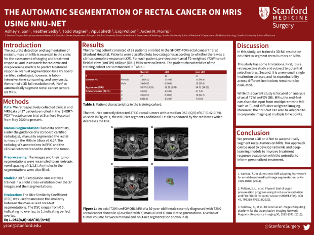 Poster: The Automatic Segmentation of Rectal Cancer on MRIs using nnU-Net